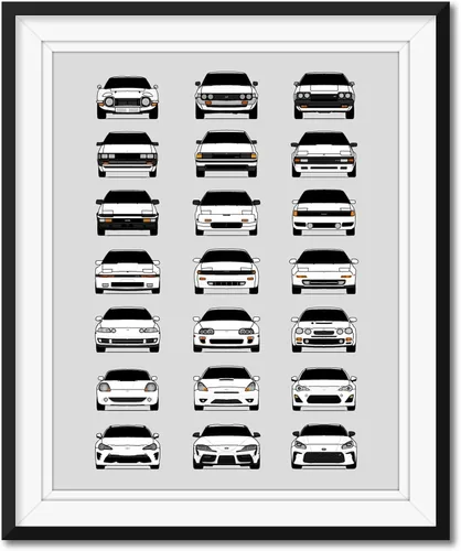 Vista 27 de Custom Car Posters Póster hecho a mano compatible con Toyota Tacoma Generations e impresión de Toyota Tacoma TRD Pro SR5 – Multi, impresión satinada