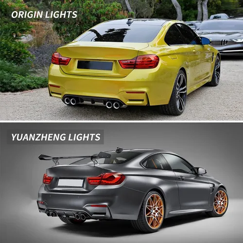 Vista 6 de VLAND - Luces traseras OLED serie 4 con señal de giro secuencial compatible con BMW M4 GTS F32 F33 F82 F83 2014-2020 Sedán/Convertible/Coupé