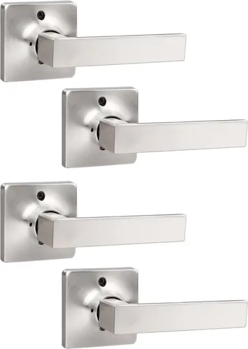 Vista 23 de Mengico Paquete de 1 cerradura de puerta, manijas de puerta negras para interiores, palanca de puerta interior izquierda o derecha, manija de puerta