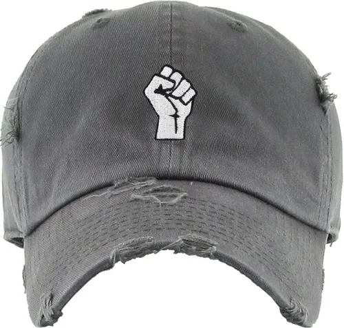 Vista 2 de Black History Month Fist Black Power Fight - Gorra de béisbol vintage envejecida