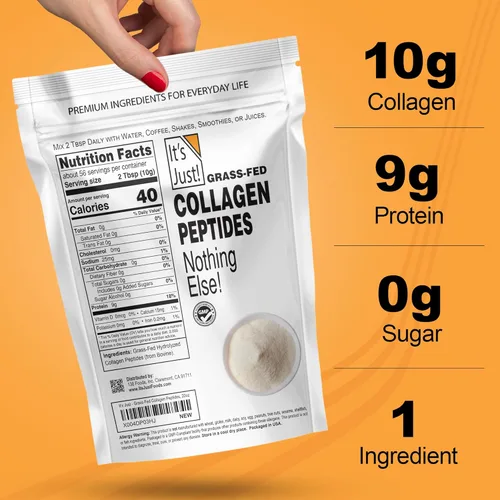 Vista 5 de It's Just! - Péptidos de colágeno, proteína en polvo, 40 onzas, colágeno de ganado alimentado con pasto (bovino)