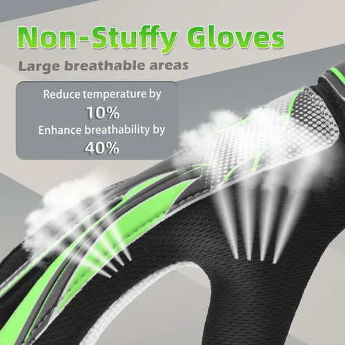 Vista 36 de Guantes de portero de fútbol para jóvenes y niños, guantes de portero con palmas de súper agarre, guantes de fútbol antideslizantes, protección
