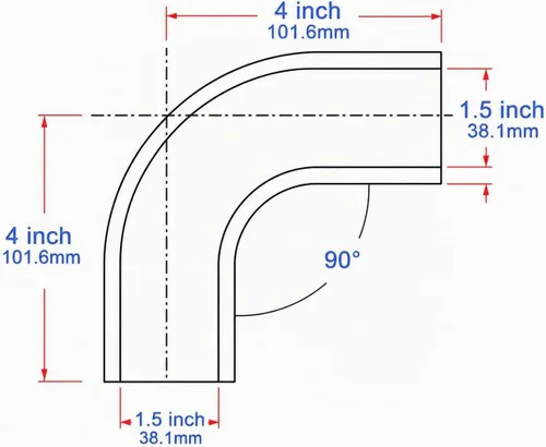 Vista 2 de Ucreative Codo de 90 grados Acoplador de silicona de 1.5 pulgadas