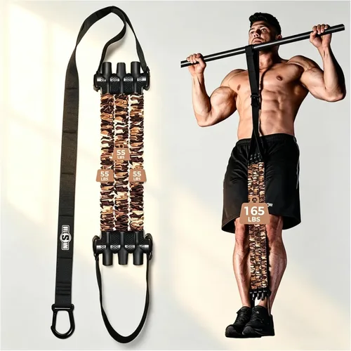 Vista 7 de Innstar Pull Up Assistance Bands, Heavy Duty Resistance Band for Pull Up Assist, Adjustable Resistance 165-265lbs with Fabric Feet/Knee Rest, Pull