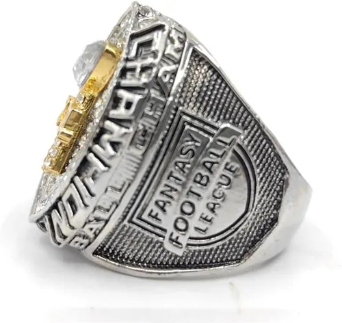 Vista 5 de Customized 2024 Fantasy Football League Championship Trophy Rings Prize