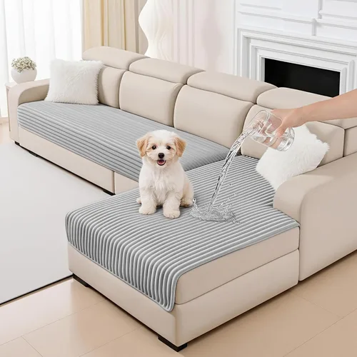 Vista 16 de MYSKY HOME Fundas de sofá para sofá seccional, funda de sofá en forma de L, fundas de sofá 100% impermeables para perros, funda de sofá modular