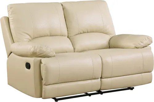 Vista 32 de Blackjack Furniture Brantley Collection - Sofá biplaza reclinable tapizado de cuero con consola, asientos acolchados de felpa con bobina Marrón