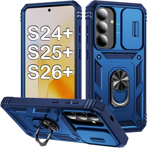 Vista 182 de PASNEW Funda militar para iPhone 13 Pro Max, cubierta de cámara deslizante y soporte de anillo de metal de 360°, carcasa rígida multicapa resistente