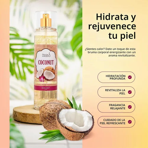 Vista 8 de Lujosa bruma corporal de coco con fragancia fina, regalos perfumados de lujo cálidos y acogedores para mujeres, botella de spray de bruma fina de 8