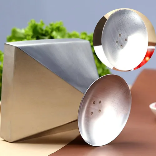 Vista 7 de DOITOOL Molde de pirámide de acero inoxidable, molde de carne, anillo para pastel, forma de triángulo, forma de relleno de alimentos, moldeador