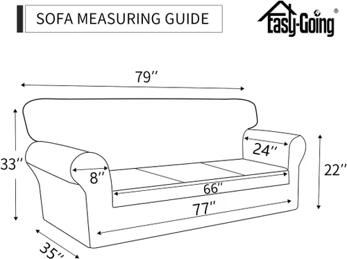 Vista 7 de Easy-Going - Fundas elásticas de microfibra para sofá, 2 piezas Gris pardo
