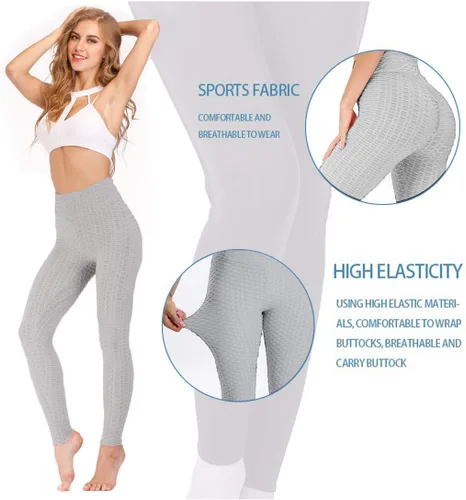 Vista 4 de AIMILIA - Leggings deportivos sexys para mujer, de cintura alta, anti-celulitis, con control de abdomen y levantamiento de glúteos, ideales