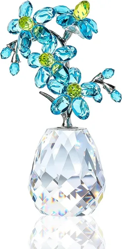 Vista 11 de LONGWIN Flores artificiales de lirio de tigre con jarrón – Estatuillas coleccionables de cristal recubiertas AB floreciendo flor de lirio falso