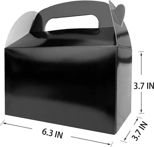 Vista 4 de HKLMRO 35 cajas de regalo para fiestas, galletas de caramelo negro, caja de regalo, bolsas de regalo portátiles para aperitivos, golosinas, cartón