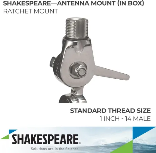 Vista 2 de Shakespeare Ratchet Mount Shakespeare 4187-BX Montaje de trinquete, acero inoxidable con mango