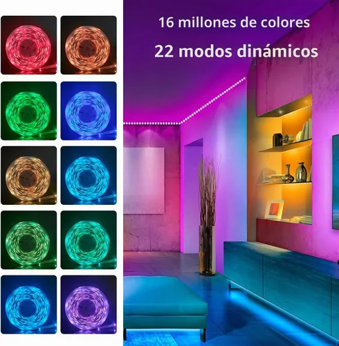 Vista 2 de Lcutml - Tira de luces LED inteligentes de 50 pies, sincronización con música con control remoto de 40 teclas, tiras de luces con control
