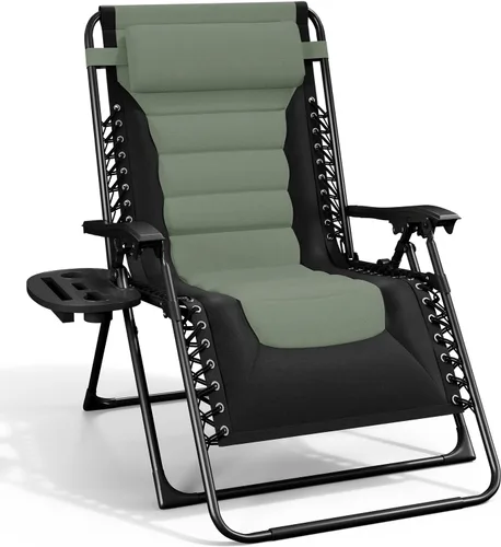 Vista 13 de Nestl Silla acolchada de gran tamaño de gravedad cero, silla de salón Gris / Negro