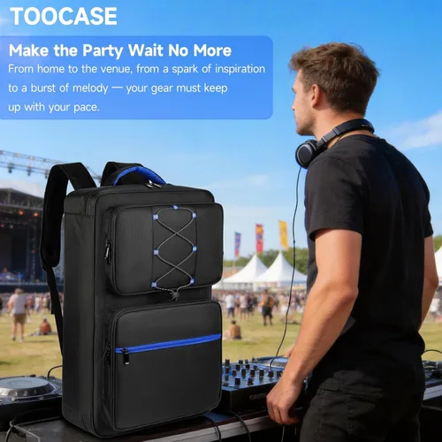 Vista 7 de Funda para controlador de DJ compatible con Pioneer DDJ-FLX4/DDJ-REV1 Negro&azul