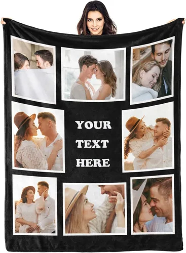 Vista 22 de envía al día siguiente, manta personalizada con texto en imagen, manta personalizada de foto, manta de franela personalizada, regalos personalizados