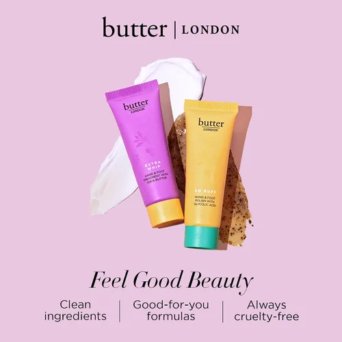 Vista 6 de butter LONDON Hand & Foot Skin Care Collection – Exfoliating & Moisturizing Treatments for Dry, Rough Skin – Cruelty-Free