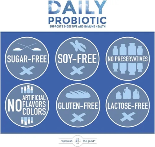 Vista 7 de Replenish the Good Probiótico diario para adultos Suplemento vegano con 6 mil millones de UFC Apoya la salud digestiva Ofrece 15 veces más