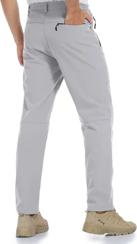 Vista 3 de GAXIDES Mens Snow Ski Waterproof Insulated Softshell Snowboard Pants Outdoor Hiking Fleece Lined