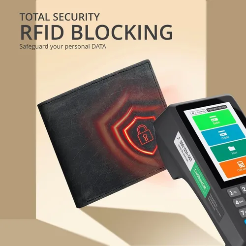 Vista 57 de Carteras RFID delgadas para hombres - Cartera de bolsillo frontal de piel genuina