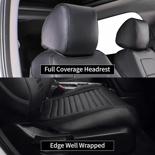 Vista 2 de EKR Juego completo de fundas de asiento de coche para Honda CRV 2017-2022 Negro