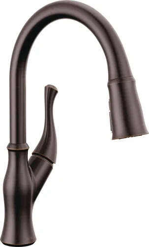 Vista 12 de DELTA Ophelia - Grifo de cocina de oro cepillado con pulverizador extraíble, grifo de fregadero de cocina de un solo agujero moderno, una sola