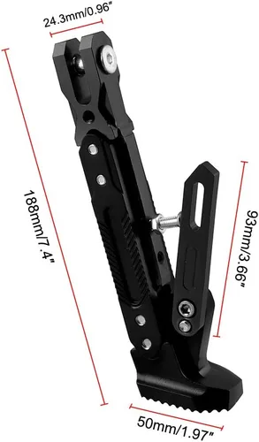 Vista 2 de Pata de Cabra de Motocicleta Soporte de Trípode Ajustable Universal de Aluminio Motor Scooter Soporte Lateral de Pie Modificado Accesorios