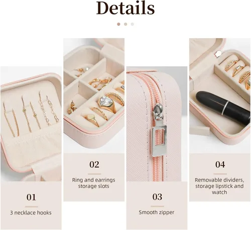 Vista 3 de Retro Cool Camera Collection Print Portable Square Jewelry Box Storage Case For Rings Earrings Bracelets Travel Gift