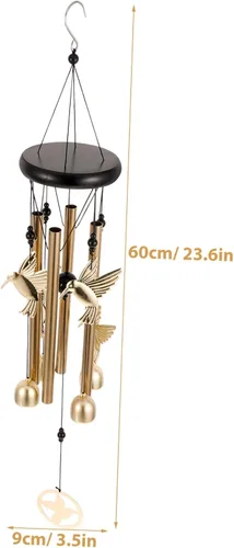 Vista 2 de Abaodam Campana de viento de colibrí para decoración al aire libre, tubos de aluminio, campana colgante de jardín para patio, campanillas de viento