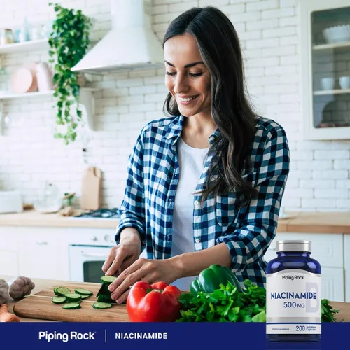 Vista 6 de Piping Rock Niacinamida 500mg 200 Cápsulas Vitamina B3