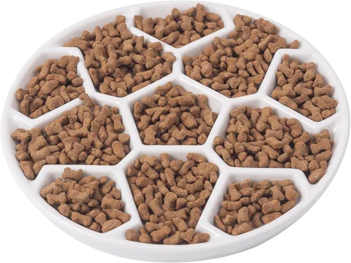Vista 9 de Comedero lento de cerámica para gatos, plato de apertura poco profunda