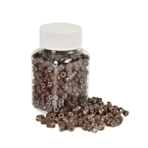 Vista 8 de 1000 anillos de microeslabones de silicona de alta calidad, cuentas forradas de 0.197 in para extensiones de cabello con punta I