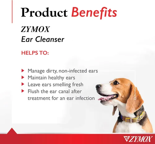 Vista 2 de Zymox Solución limpiadora de oídos para perros y gatos, 1 galón