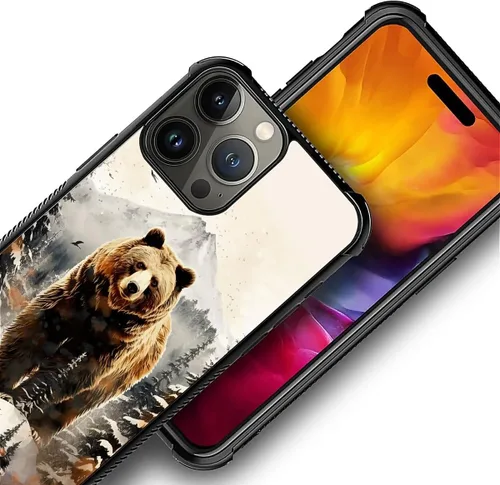 Vista 859 de Funda compatible con iPhone 15, diseño de elefantes africanos, diseño increíble a prueba de golpes, antiarañazos, carcasa trasera de policarbonato