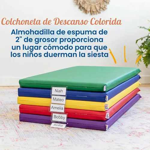 Vista 3 de ECR4Kids SoftZone - Tapete de descanso arcoíris, 2 pulgadas, colchoneta para dormir, surtido, 5 piezas Espuma suave con cubierta de poliuretano