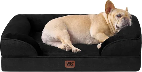 Vista 66 de EHEYCIGA – Cama ortopédica impermeable para perros pequeños, de espuma viscoelástica tipo caja de huevos, con bordes elevados y base antideslizante