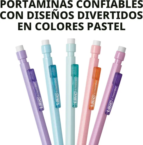 Vista 5 de BIC Lápices mecánicos de color pastel extra suave, punta media, 0.03 in, 24