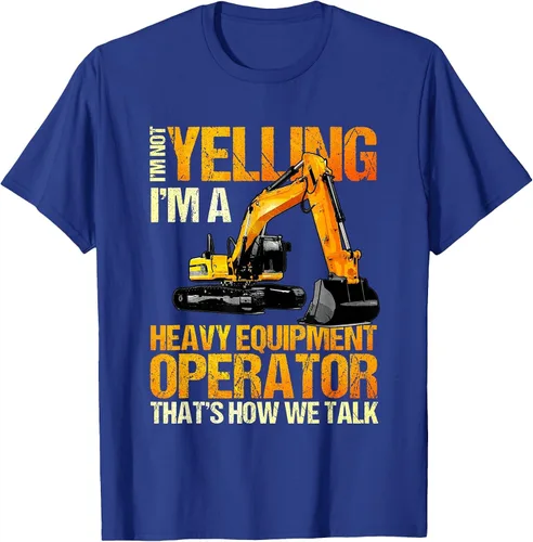 Vista 17 de Camiseta de la retroexcavadora de la construcción del operador del equipo pesado Asphalt Grey