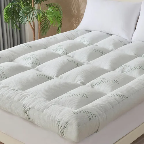 Vista 8 de WhatsBedding Funda de colchón tamaño King (solo funda), viscosa transpirable hecha de bambú, protector de colchón