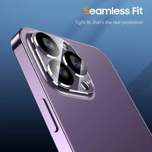 Vista 11 de UniqueMe [Pack de 3 compatible con iPhone 14 Pro Max/iPhone 14 Pro Protector de Lente de Cámara de Vidrio Templado