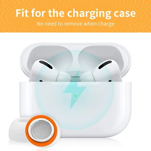 Vista 6 de Almohadillas de espuma viscoelástica mejoradas para AirPods Pro y AirPods Pro 2, protector de silicona, seguro, cómodo, punta de repuesto