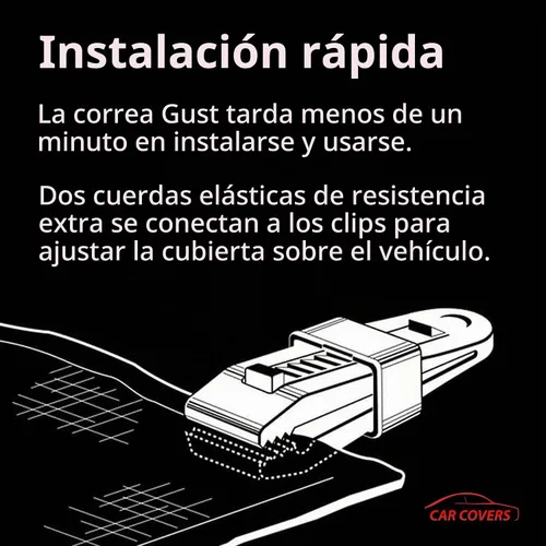 Vista 3 de Cubierta para el auto con sujetadores de protección contra el viento - Evite que la cubierta de su auto se vuele con vientos fuertes - ¡Compatible