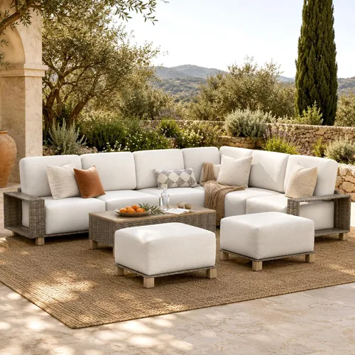 Vista 13 de Aoxun Juego de muebles de patio con cojines de 10 pulgadas de grosor