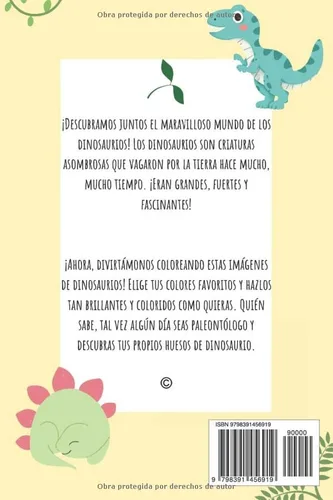 Vista 2 de DINOSAURIOS libro para colorear Un libro para colorear fácil, para niños de 4 a 8 años (Spanish Edition)
