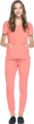 Vista 27 de Dagacci Medical Uniform® Women's V-Neck Jogger Scrubs Negro