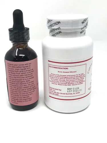 Vista 3 de Curve Booster Max Aguaje Cápsulas Y Kit De Aceite Aguaje Para Mejora Natural De Los Senos Y Los Culos Para Travestismo Hombres Y Trans-Mujeres