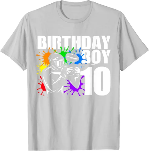 Vista 42 de Camiseta de 10 años de antigüedad, fiesta de cumpleaños para niños, Negro, S